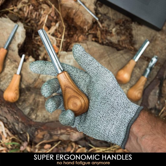 BeaverCraft Deluxe Large Wood Carving Tool Set S50X, set à sculpter le bois Ache