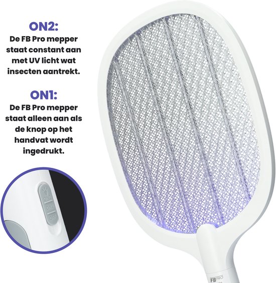 FB991 - Elektrische Vliegenmepper, Muggenlamp, Insectenlamp, Vliegenlamp, Vliegenvanger - De beste fruitvliegjes vanger, muggen, wespen, motten & meer - UV Lamp als Muggenvanger - Oplaadbaar - Wit