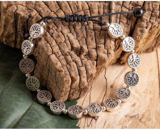 Bracelet arbre de vie en laiton plaqué argent