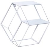 IDMarket - Ronde wandplank, Lily, 4 niveaus, hout en verguld metaal, industrieel design IDMarket - Ronde wandplank, Lily, 4 niveaus, hout en verguld metaal, industrieel design
