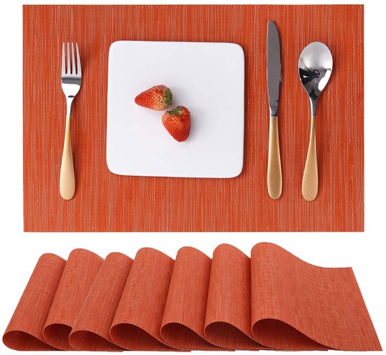 Set de 8 sets de table lavables et résistants à la chaleur pour table à manger et Cuisine