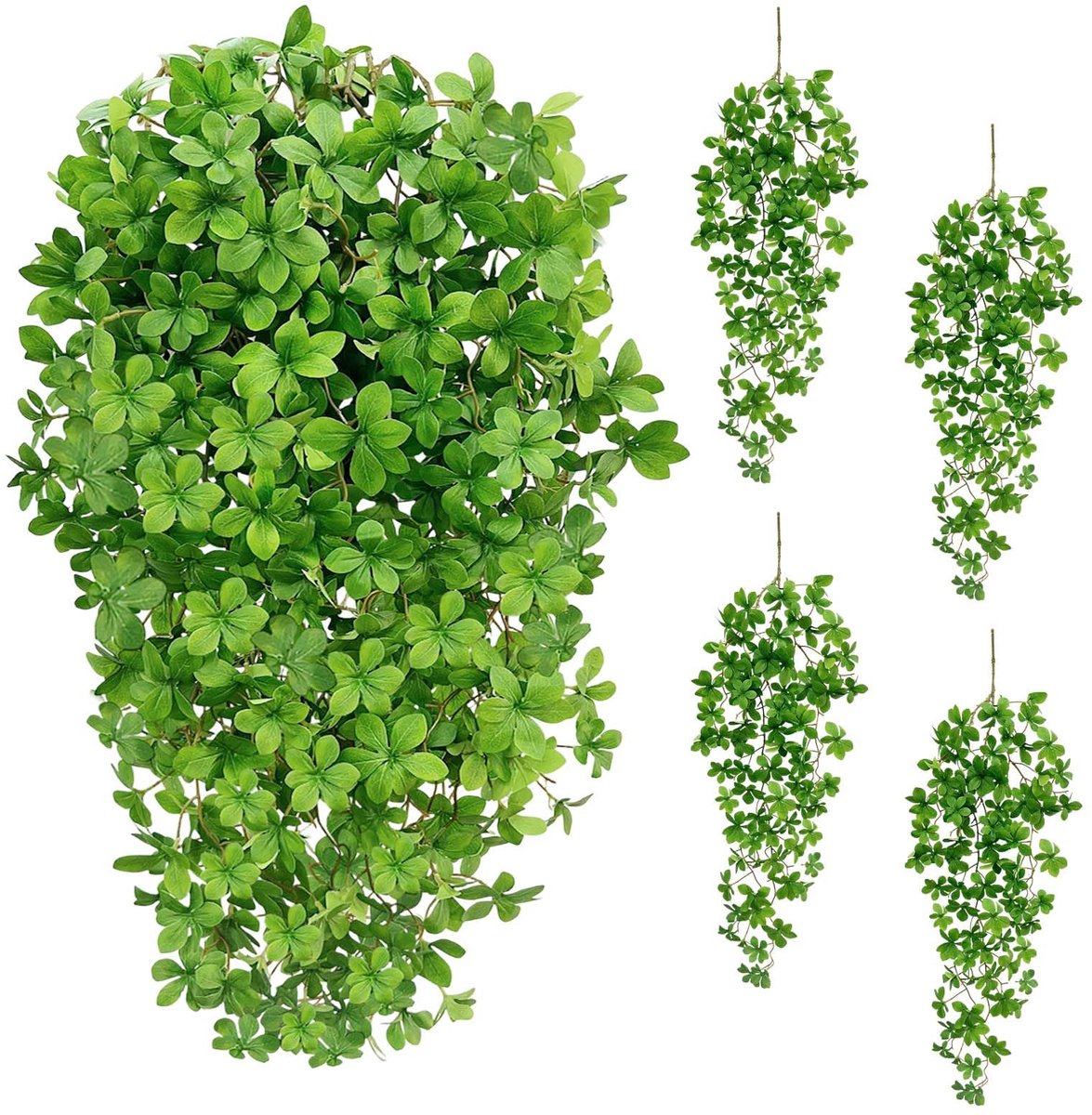 Ibenzoa Set van 4 Realistische Kunstplanten Met Bladvormige Bloemen Voor Binnen- En Buitendecoratie groen