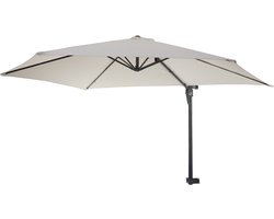 Wandscherm Casoria, zweeufparasol balkonparasol parasol, 3 m kantelbaar, polyester aluminium/staal 9 kg ~ crème