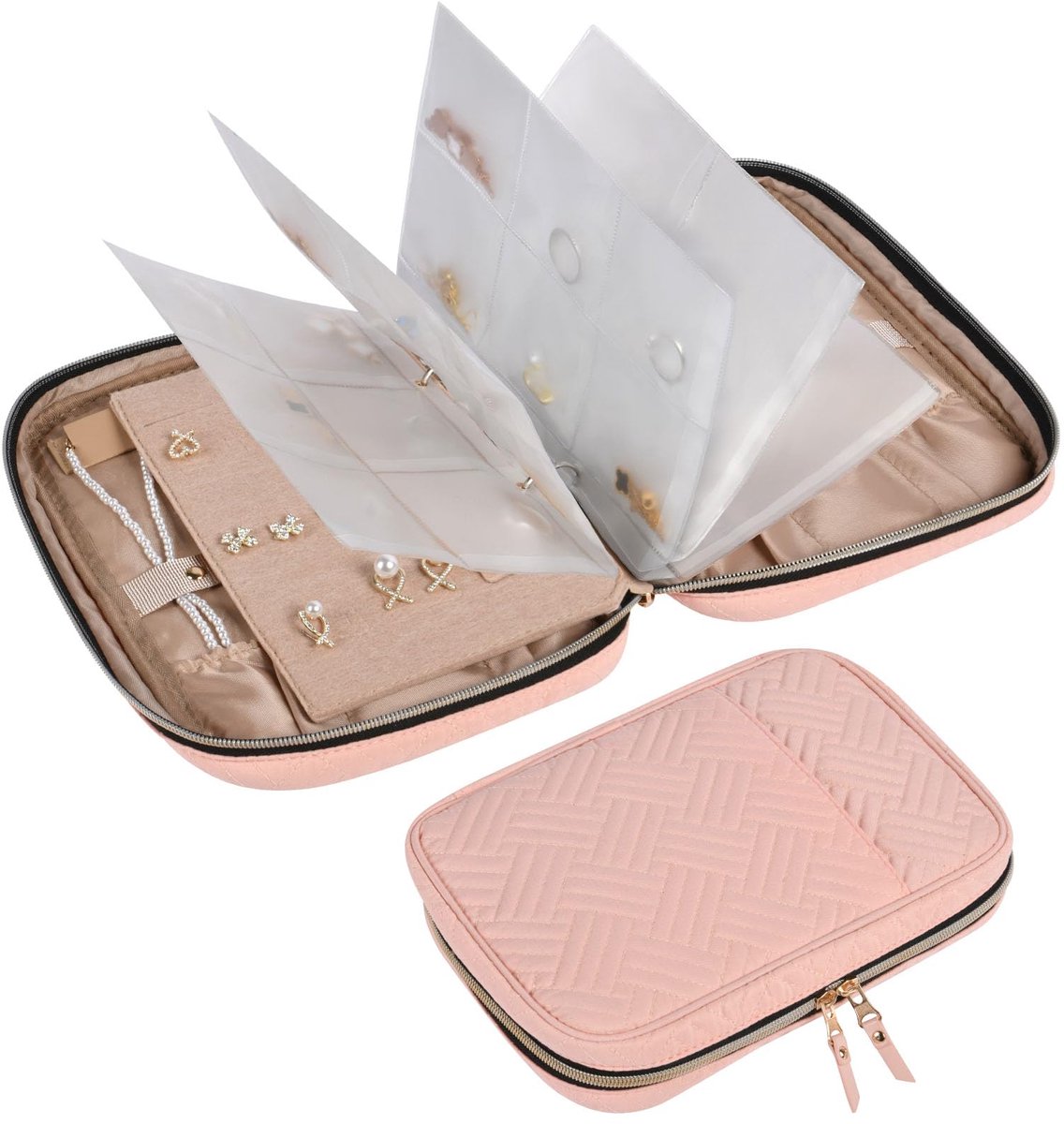 Ibenzoa® Compacte Opvouwbare Reissieradentas met VeelOpslagvakken voor Sieraden en Accessoires