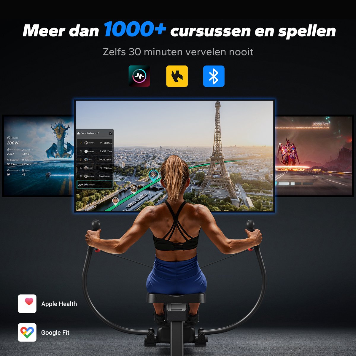 MERACH Roeimachine 2025 Magnetisch Zwart 36 kg Weerstand - afbeelding 2