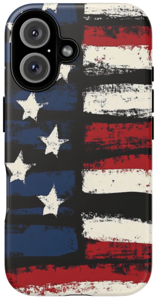 Verweerd Vlagpatroon met Vintage Effect – Telefoonhoesje Geschikt voor iPhone 16