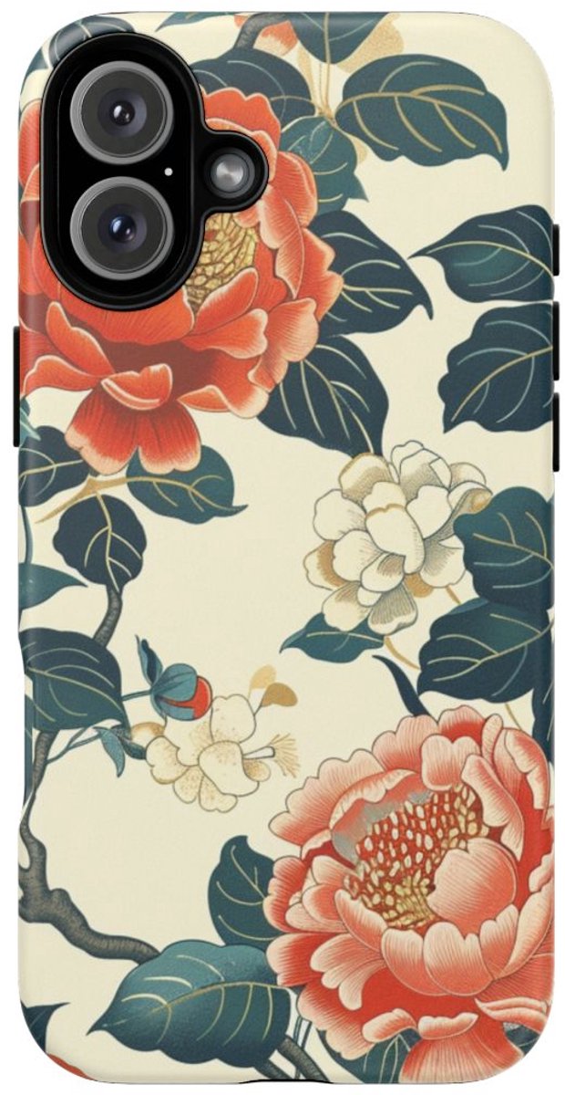 Vintage Pioenrozenpatroon – Telefoonhoesje Geschikt voor iPhone 16 Plus