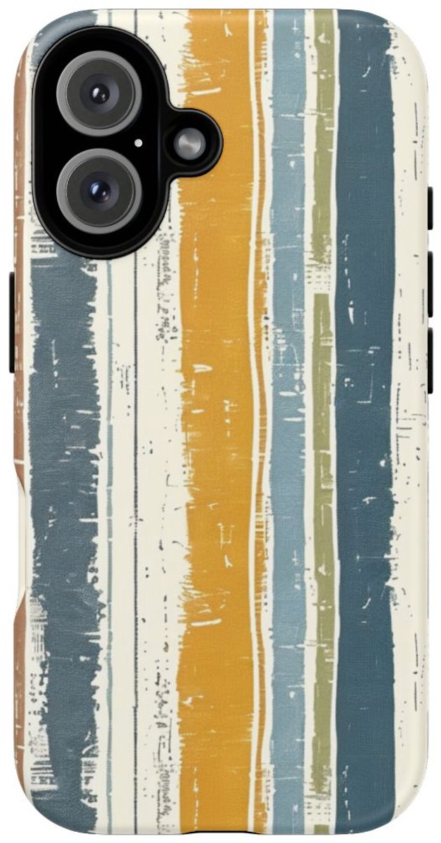 Rustiek Gestreept Linnenpatroon – Telefoonhoesje Geschikt voor iPhone 16