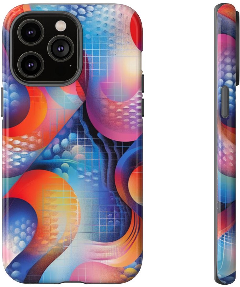 Kleurrijk Abstract Geometrisch Ontwerp – Telefoonhoesje Geschikt voor iPhone 14 Pro Max
