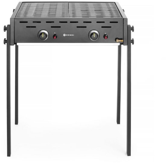 Hendi Roast-Master Pro gasgrill - dubbele branders - zwart - 11,6kW - 790x560x900mm van Hendi — afbeelding 2