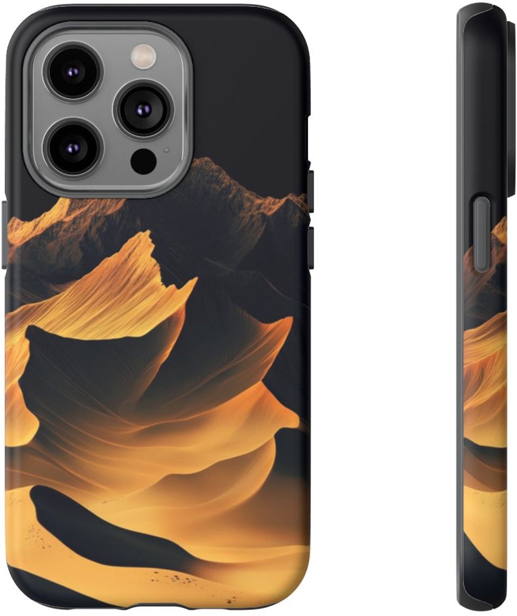 Gouden Gradient Bergen – Telefoonhoesje Geschikt voor iPhone 14 Pro