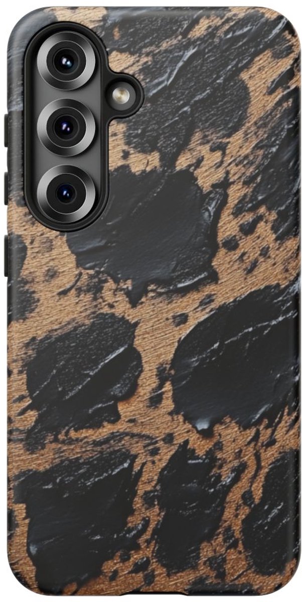 Zwart-Bruine Abstracte Textuur – Telefoonhoesje Geschikt voor Galaxy S25