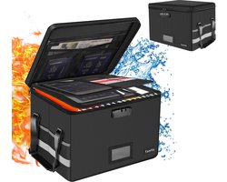 Tamfile brandwerende documentenbox, waterdichte archiefdoos, opvouwbare documentenopbergbox met handgrepen, draagbare archiefdoos voor hangende brieven/juridische mappen, zwart