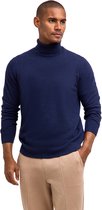 FALKE Favorites Lambswool zacht warm wol coltrui heren blauw - maat M
