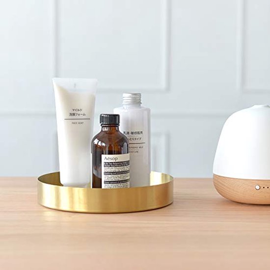 2pcs Plateaux De Service Ronds Dorés, Vide-Poches En Acier Inoxydable Plateau à Bijoux Décoratif Petits Plateaux Dorés Pour Bijoux Et Cosmétiques