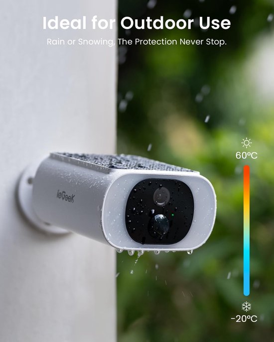 ieGeek 5MP Solar Beveiligingscamera - met Ingebouwd Zonnepaneel - AI-bewegingssensor - Slim Alarm - Kleuren Nachtzicht - 2-weg Audio van Merkloos — afbeelding 3