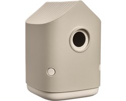 Elho Cosy Bird House 18cm - Vogelhuisje voor Tuin of Balkon - Geschikt voor meer dan 11 Soorten - 100% Gerecycled Plastic - L17.6 x B18 x H23 cm - Paddenstoel beige
