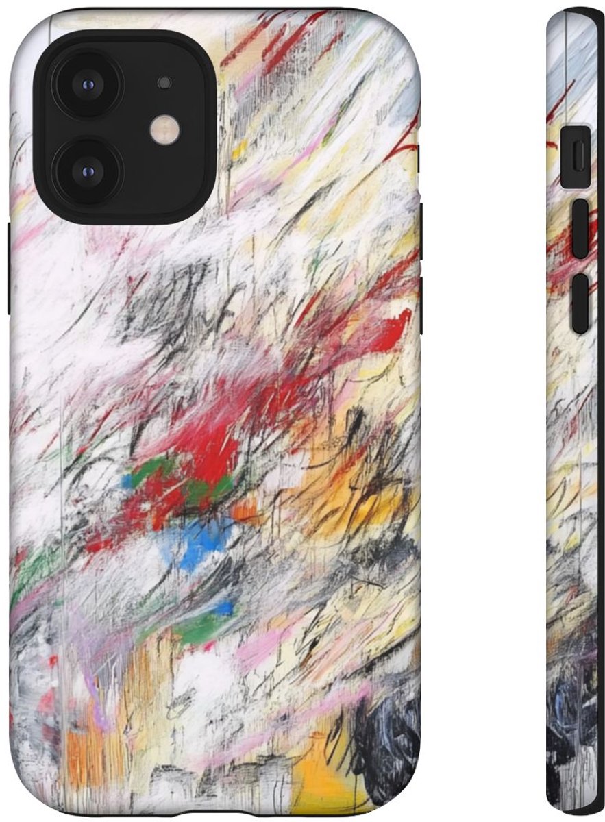 Abstracte Kleurrijke Penseelstreken – Telefoonhoesje Geschikt voor iPhone 12