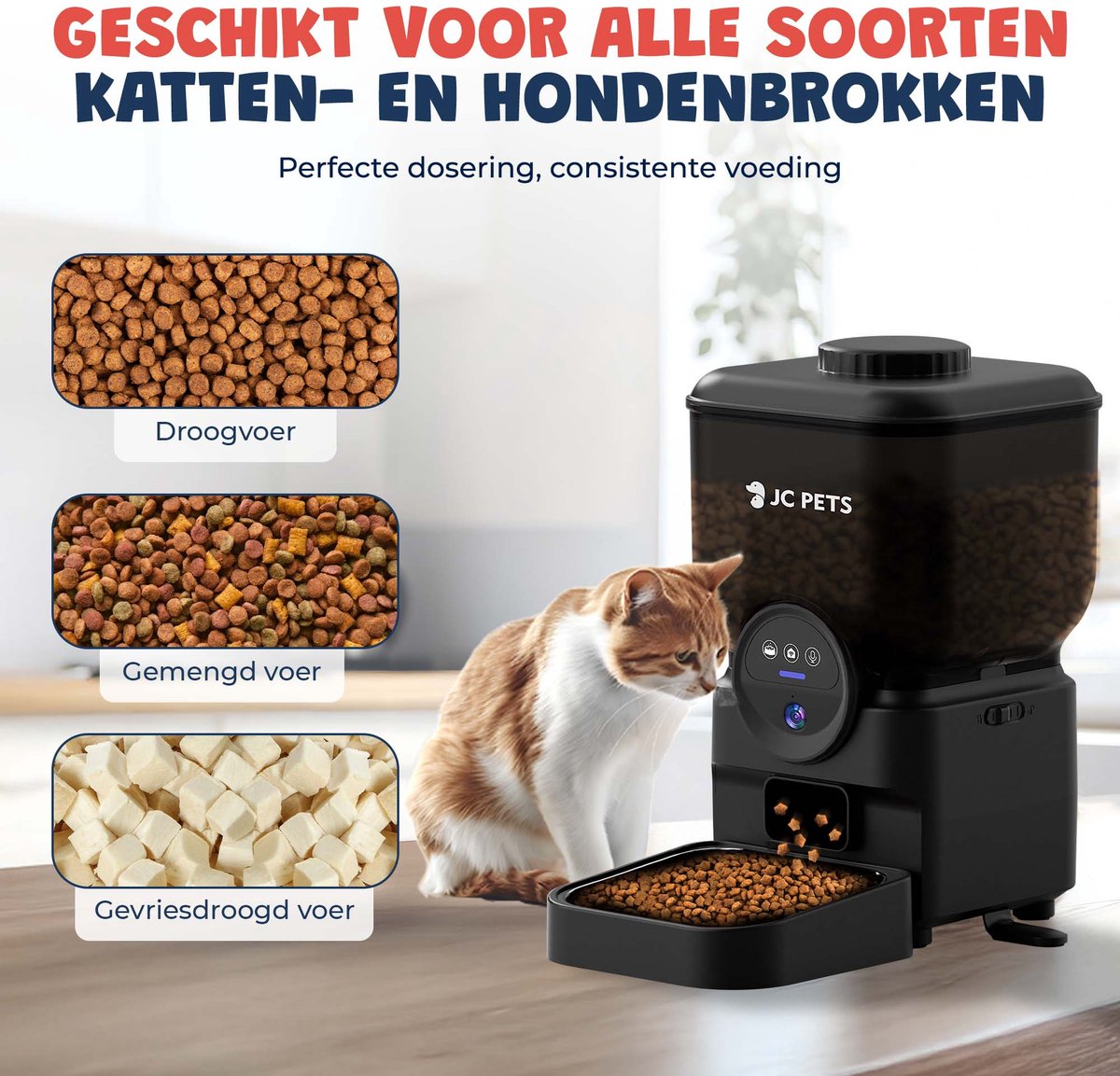 JC Pets Draadloze Automatisch Voederbak met RVS Draadloze Drinkfontein incl. 3 Filters - Voerbak dispenser 6,5L met Camera - Drinkbak 2,6L - Slimme Voer- en Drinkoplossing voor Katten en Honden - Kattenfontein - Waterfontein Kat en Hond - Met app thumbnail 7
