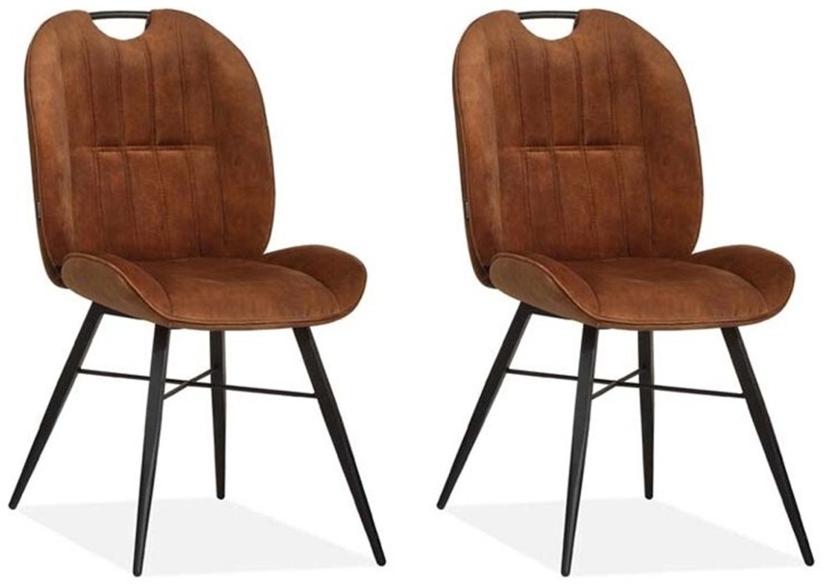 MX Sofa - Eetkamerstoel Austin - Cognac (set van 2 stoelen)