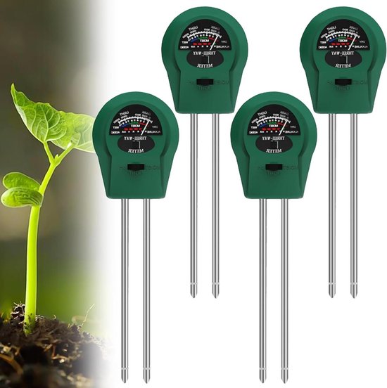 Foto: Allecto plus 4 stuks bodemtesters vocht met 3 in 1 bodemmeting voor planten ideaal voor tuin en binnenplanten bodemvochtigheidsmeter ph meter temperatuurmeter lichtmeter