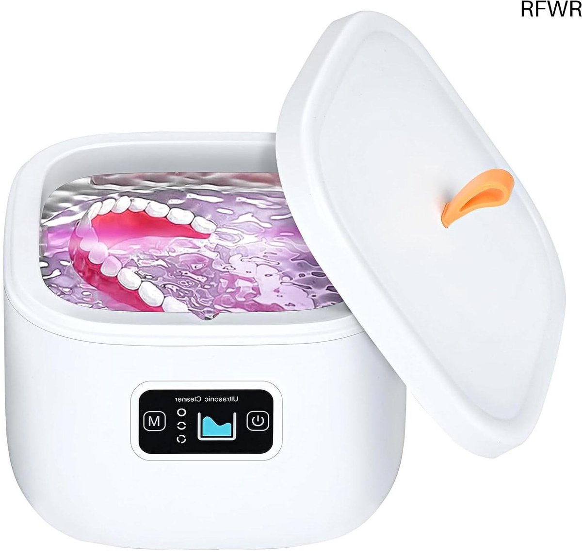 RFWR® Ultrasoon reinigingsapparaat voor kunstgebitten en sieraden - Draagbaar UV-ultrasone reiniger met 3 tijdinstellingen