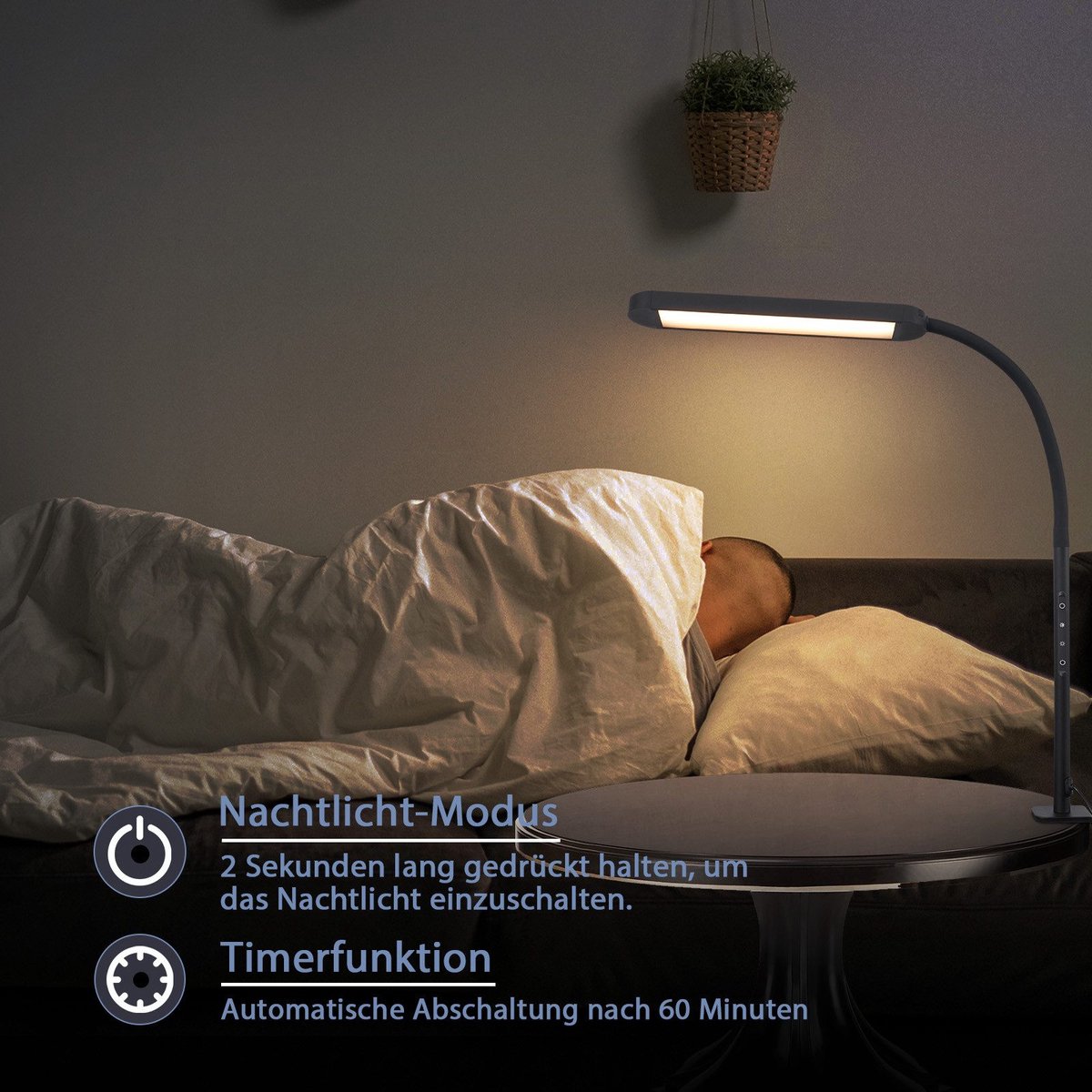 NETTLIFE Tafellamp LED - Flexibel Klemlamp, Dimbaar 3000-6500K thumbnail 3