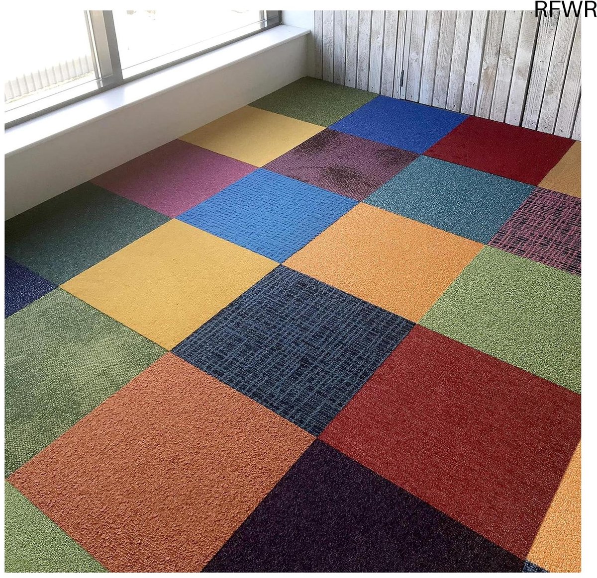 RFWR® Zelfliegende Tapijttegels 50x50 cm - Perfect voor Elke Ruimte | Duurzaam en Makkelijk te Leggen