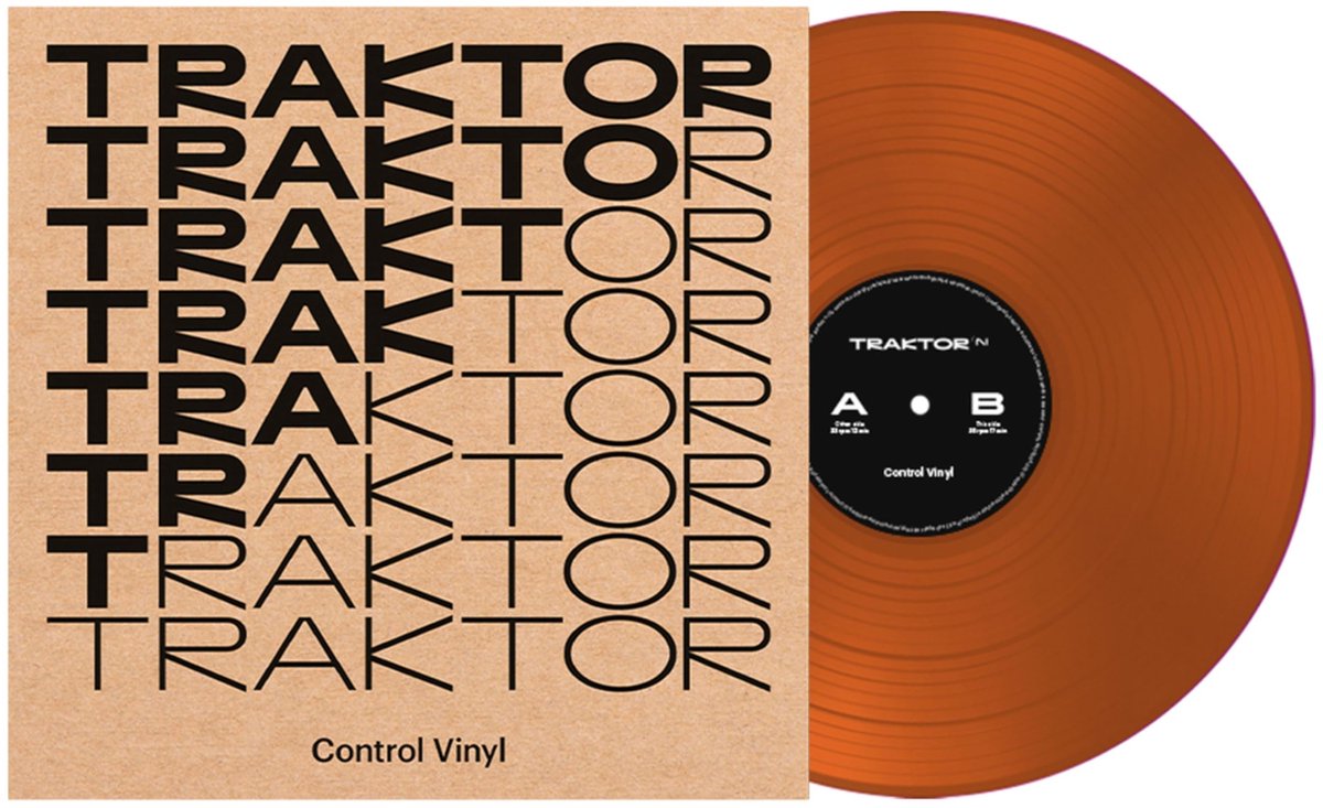 Native Instruments TRAKTOR Control Vinyl MK2 2024 Edition, orange (Transparent) - DJ-control