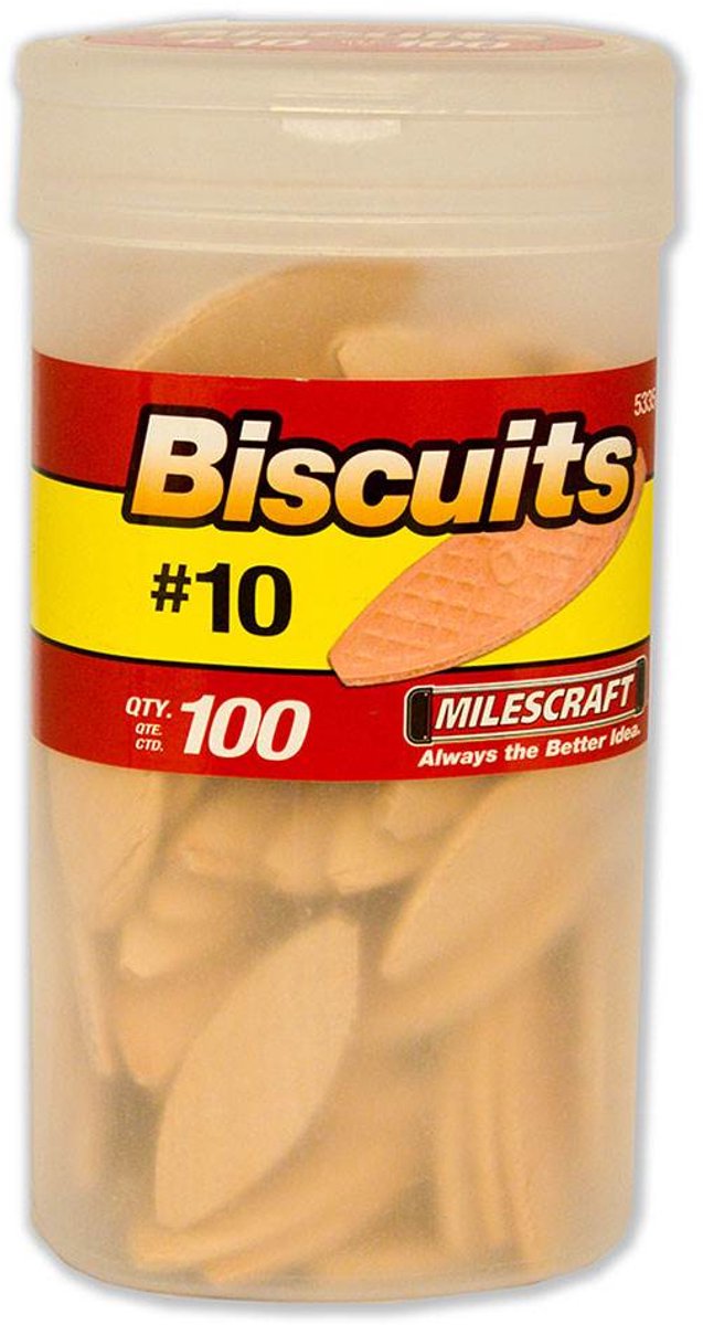 Milescraft Lamellen koekjes in maat #10 nu 100 stuks in handige flacon