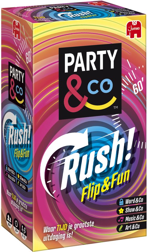 Jumbo - Party & Co. - Rush - Partyspel voor volwassenen - Vanaf 14 jaar - Partygame - Bordspel voor grote groepen - Actiespel