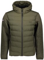 Superdry Jas Hooded Storm Knit Hybrid Jkt M5012293a Khaki Green Marl Mannen Maat - S