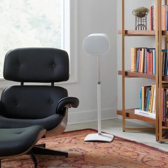 Sanus WSSE3A1-W2 adjustable speaker stand - verstelbaar in hoogte - luidsprekerstandaard - optimale luisterhoogte - kabelbeheer - geschikt voor Sonos ERA 300 - Wit van Sanus — afbeelding 2
