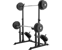 Zipro® LIFT Halterstandaard met bescherming en ruimte voor ladingen - Verstelbare halterrek - Power rack - Haltersteunen - Geschikt voor Krachttraining, Fitness, CrossFit & Functional Training - Duurzaam en Comfortabel