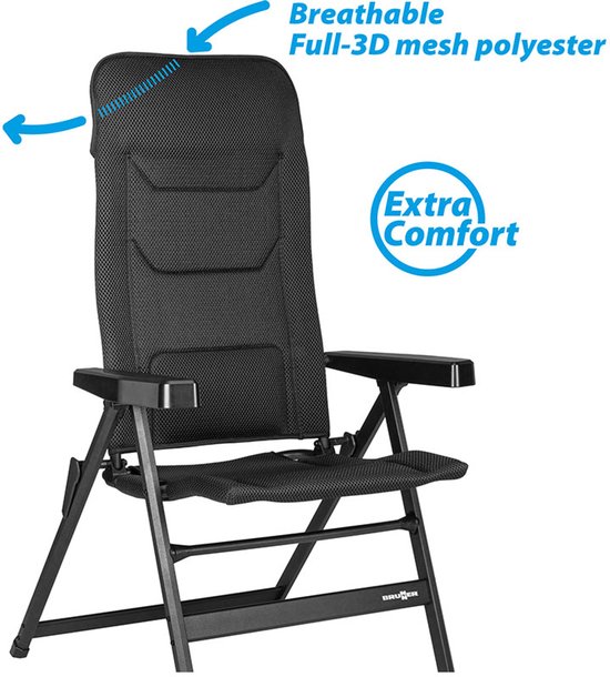 Brunner Vouwstoel Rebel Large - Zwart - Verstelbare rugleuning met rugsteun - Aluminium Frame - Lichtgewicht 6,5 kg - 150 kg Draagkracht van Brunner — afbeelding 5