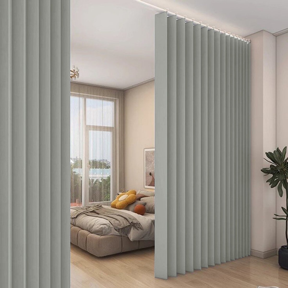 Verduisterende Gordijnen - Qelus - Gordijn Kant en Klaar - Blackout Curtains met Metalen Haken -B 254 x H213cm - Grijs - 1 stuks
