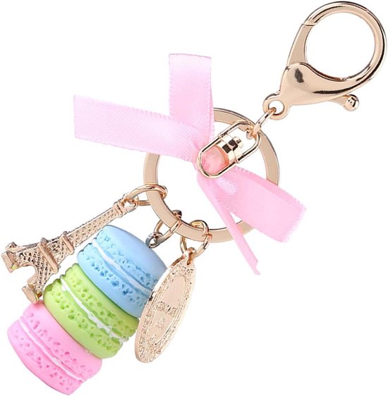 Sleutelhanger macaron van legering, schattig, kleurrijk, macaron Sleutelhanger macaron van legering, schattig, kleurrijk, macaron