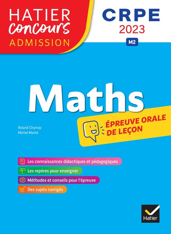 Mathématiques - CRPE 2023 - Epreuve orale d'admission - cover