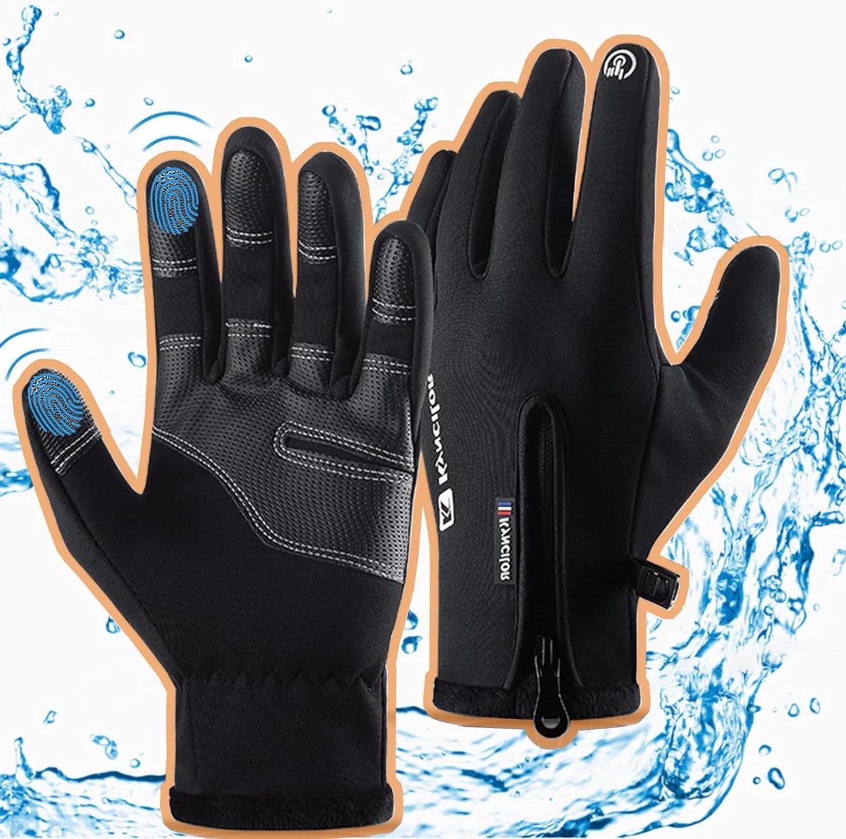 Allecto Plus - Waterdichte en warme sport handschoenen voor winter hardlopen - heren en dames