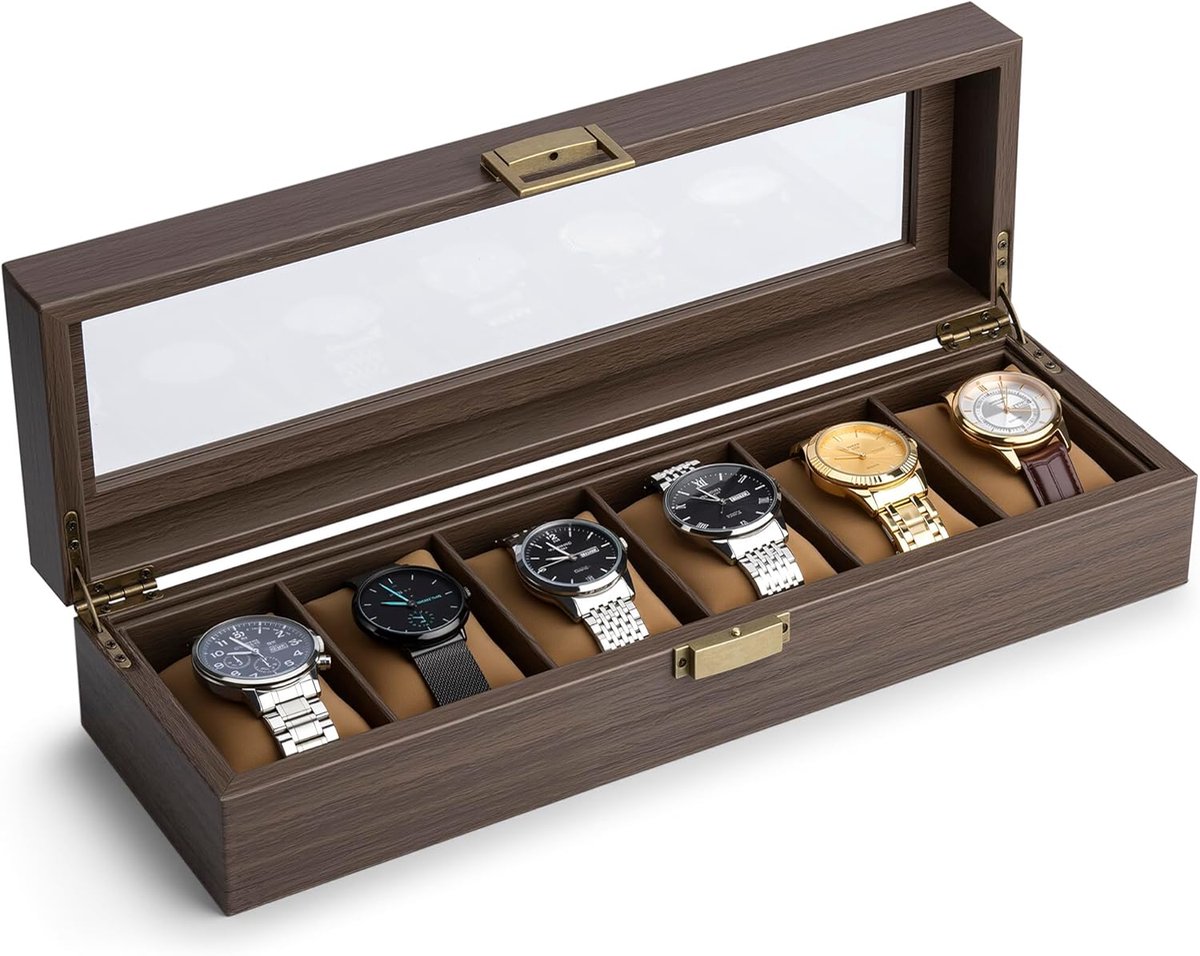 Massief Houten Horlogedoos - 5 Slots Organizer voor Mannen - Prachtig en Duurzaam