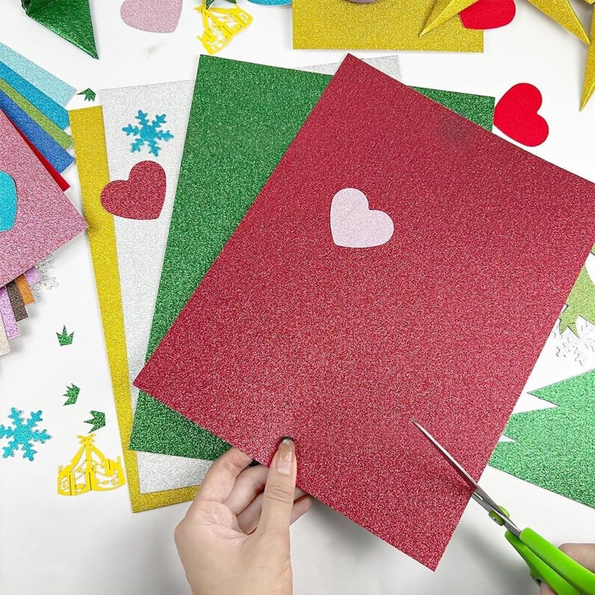 40 vellen goud en zilver glitter karton papier A4 zelfklevend glitterpapier voor doe-het-zelf ambachten