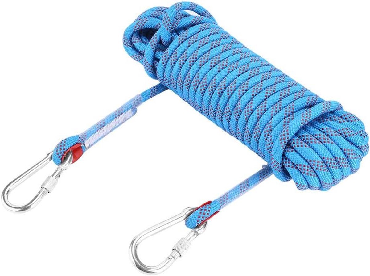 Allecto Plus - Klimtouw van 12 mm diameter voor survival met karabijnhaken - Sterk en veelzijdig touw