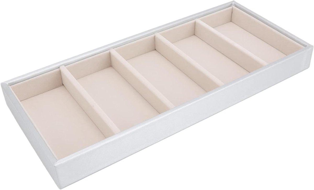 Allecto Plus - Fluwelen Glazen Organizer Tray voor Sieraden en Horloges - Grijs - Stapelbare Glazen Display Lade met Lade - Brillen en Horloge Opslag - Luxe Glazen Doos met Lade - Opbergdoos voor Sieraden - 92 karakters