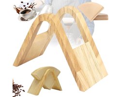 Houten Koffiefilter Houder - Filterkoffie - Koffiefilterhouder - Filterzakjeshouder - Geschikt Voor Alle Filters - Espresso - Barista - Koffie Maken - Barista Essentials - Geniet Van Heerlijke Koffie - Voor Thuis, Kantoor, Café, Hotel Enzovoort
