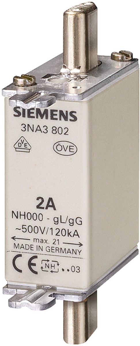 Siemens 3NA3822 NH-zekering Afmeting zekering : 000 63 A 500 V/AC, 250 V/AC 3 stuk(s)