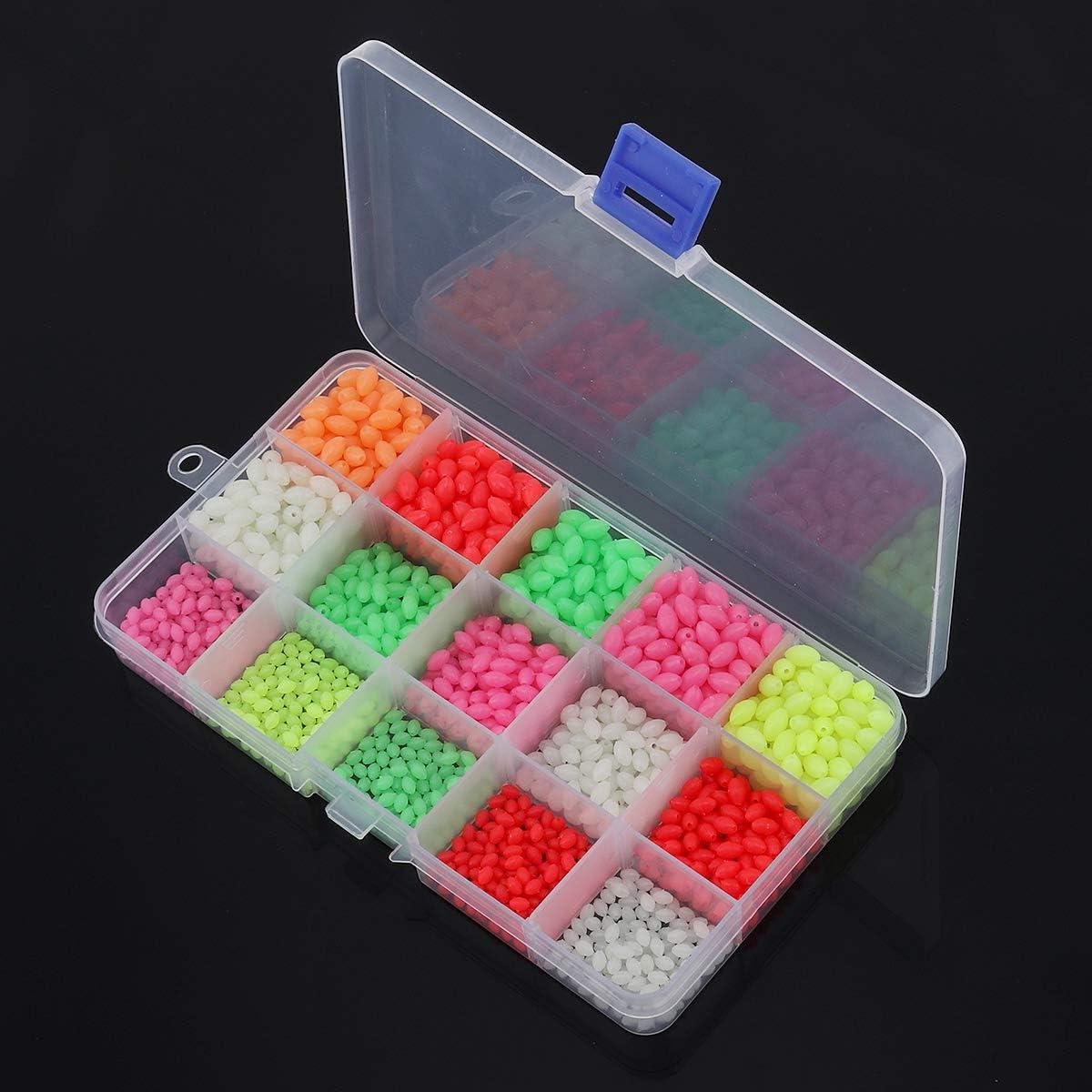 Allecto Plus - Vissen Kralen Assorted Glow Kit - 1500 stuks - Plastic Ovale Visgerei - Lokt Vissen.