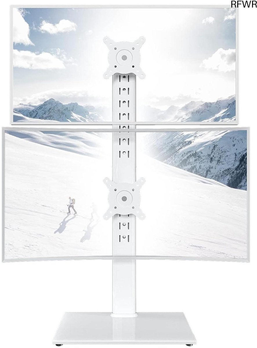 Image of RFWR® Dubbele Monitorstandaard - Ergonomische, In Hoogte Verstelbare Monitorverhoger voor Twee Schermen (13-34 inch)