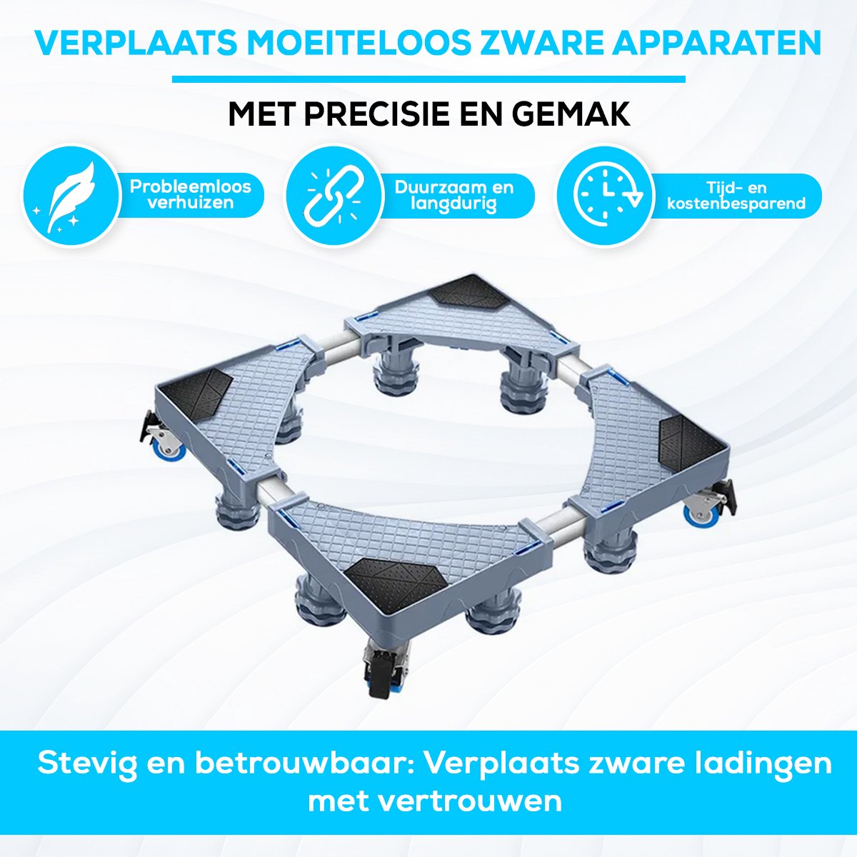 Fleau Home Wasmachine Verhoger XL 500KG Capaciteit Verhoging Koelkast Vaatwasser Droger Meubelroller Meubelverplaatser 8 Poten 4 Wielen 587726135