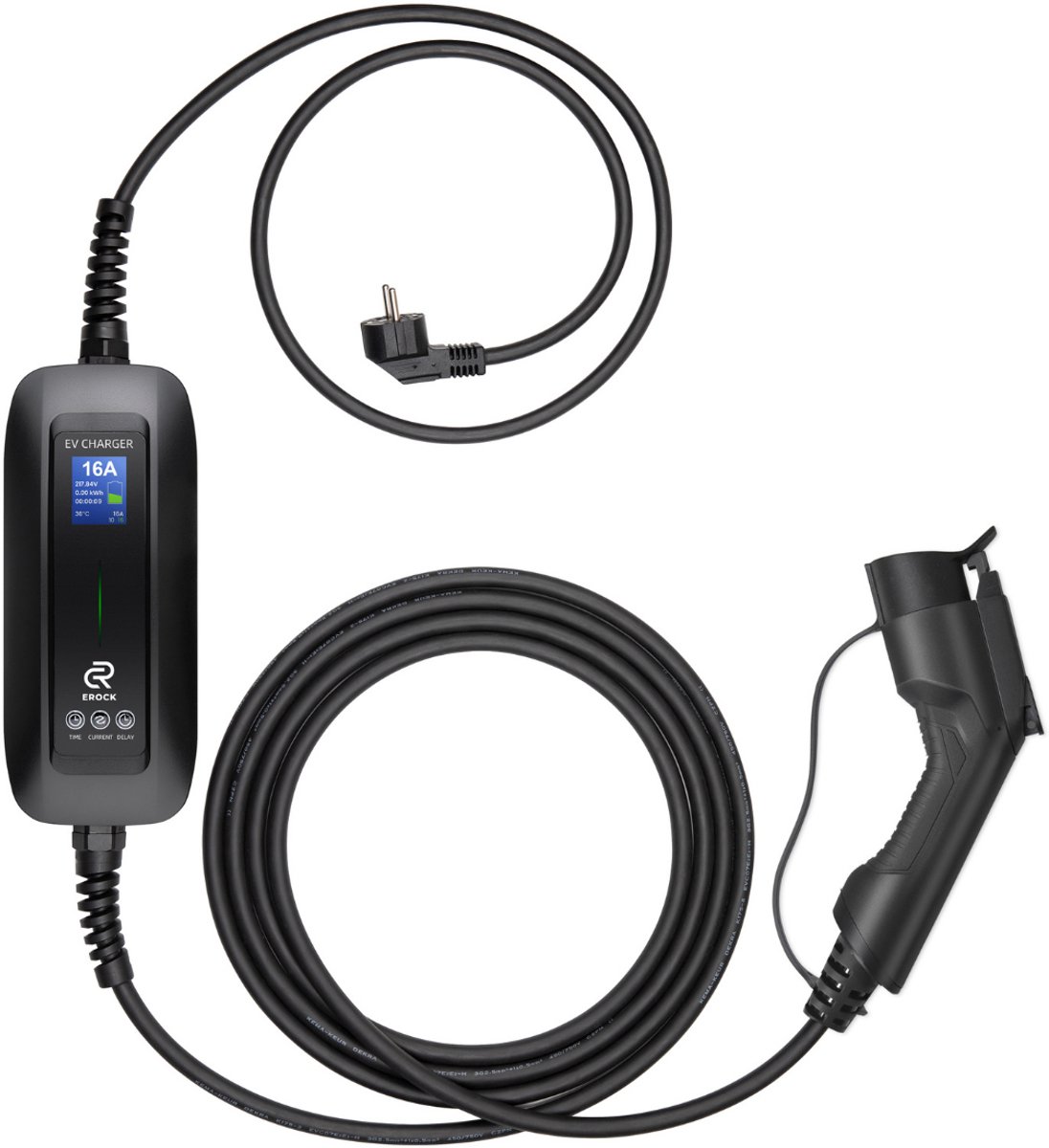 EROCK Pro Mobiele Lader LCD Zwart - Slim Uitgesteld Laden