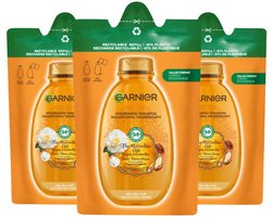 Garnier - Loving Blends Argan- en Cameliaolie Shampoo Refill - 3 x 250 ml - Voordeelverpakking